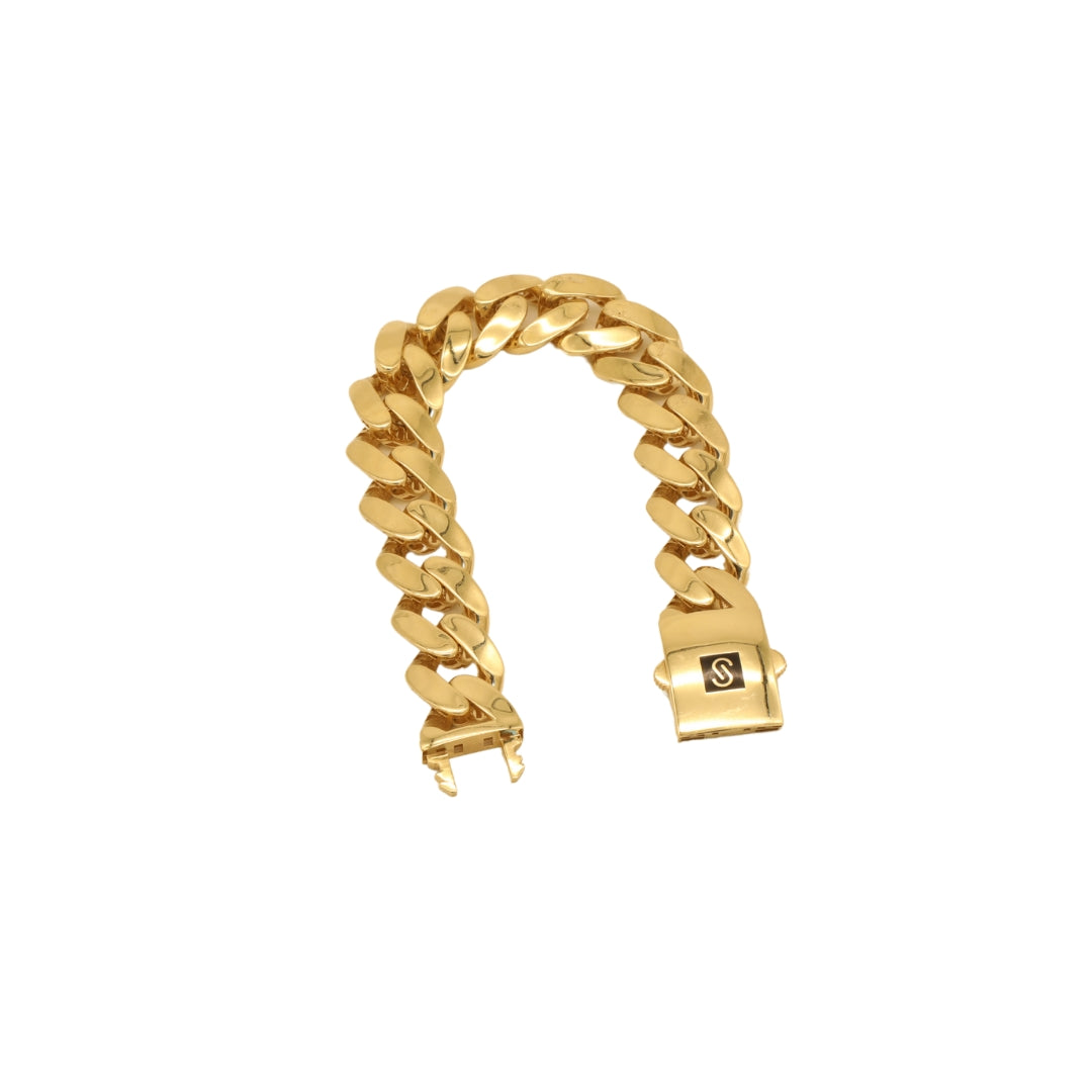 Gold 18KT 8 Inches Heavy Cuban Link Bracelet