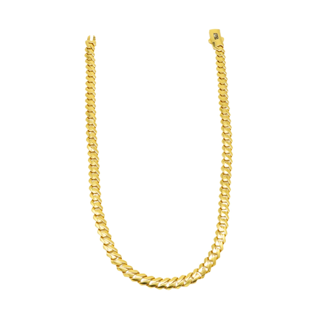 Gold 18KT 18 Inches Cuban Design Chain