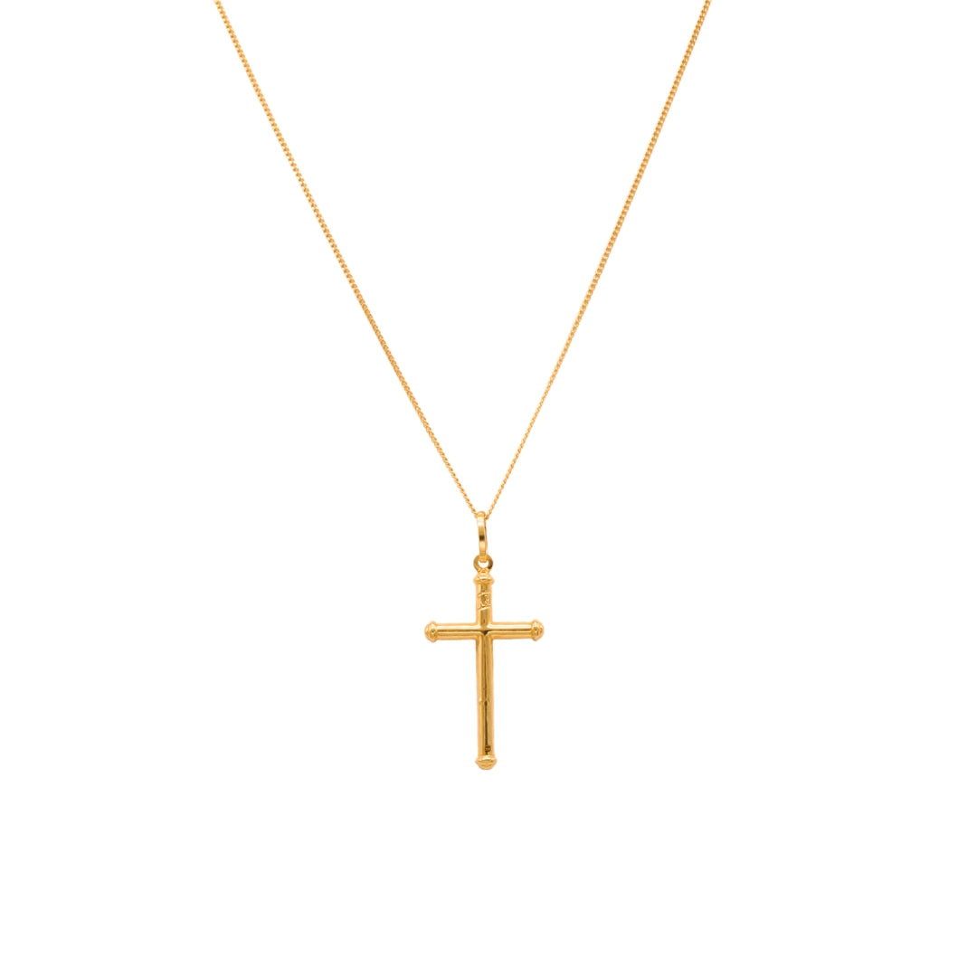 Gold 18KT Cross Pendant Necklace