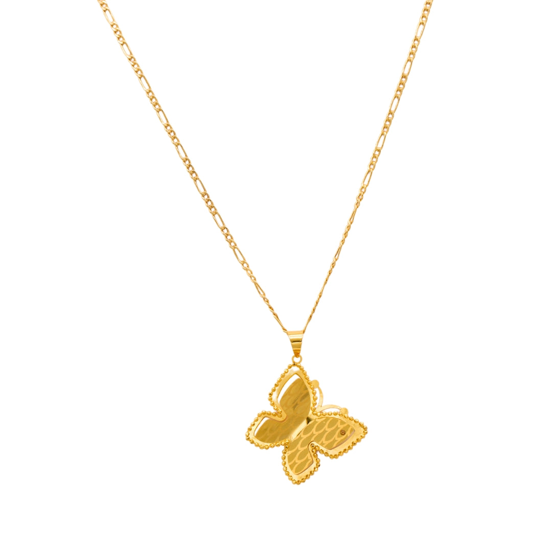 Gold 18KT Butterfly Pendant Necklace