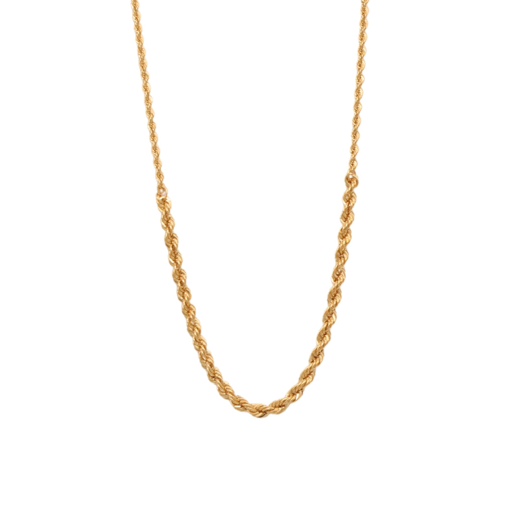 Gold 18KT 18 Inches Rope Chain Necklace