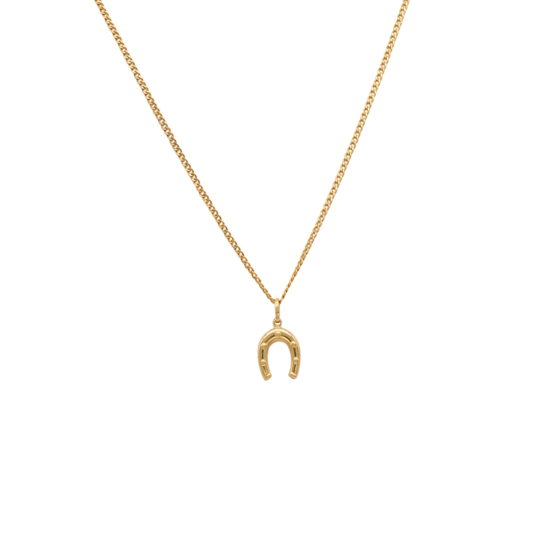 Gold 18KT 20 Inches Horseshoe Pendant Necklace