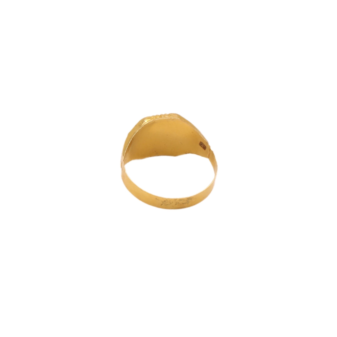 Gold 18KT Men's Engraved Pattern Ring