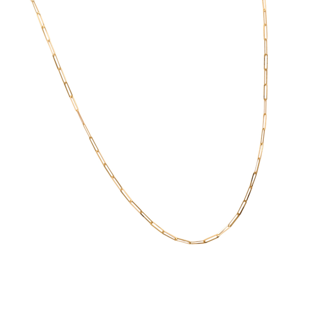 Gold 18KT 33 Inches Paperclip Link Chain