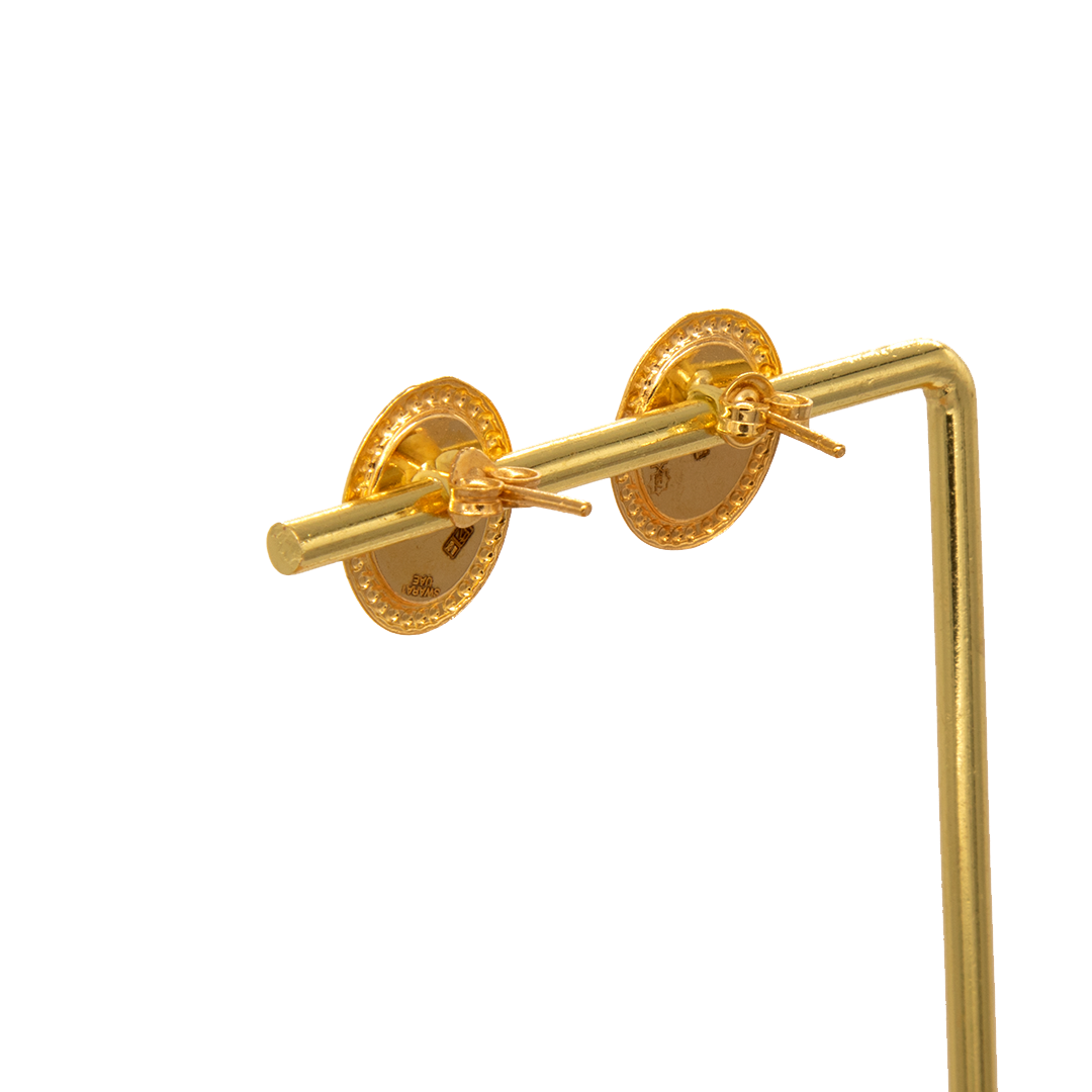 Gold 18KT Antique Lady Face Earrings