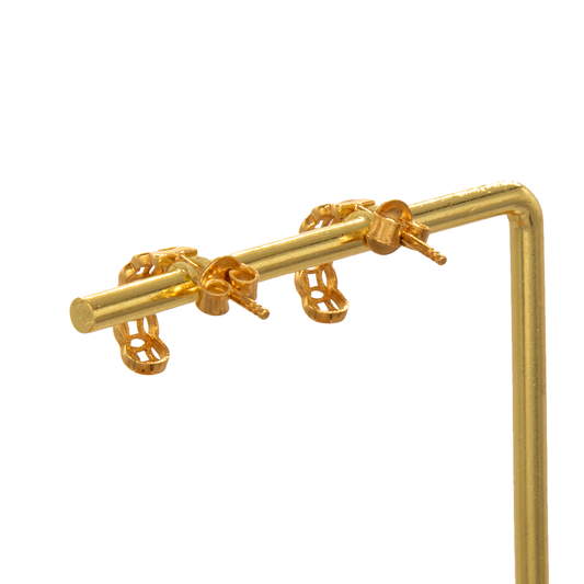 Gold 18KT Hollow Chain Drop Earrings