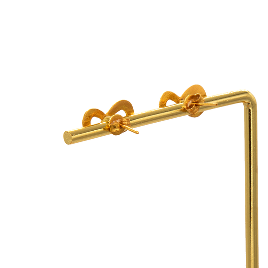 Gold 18KT Infinity Symbol Stud Earrings