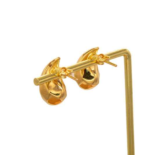 Gold 18KT Textured Stud Earrings