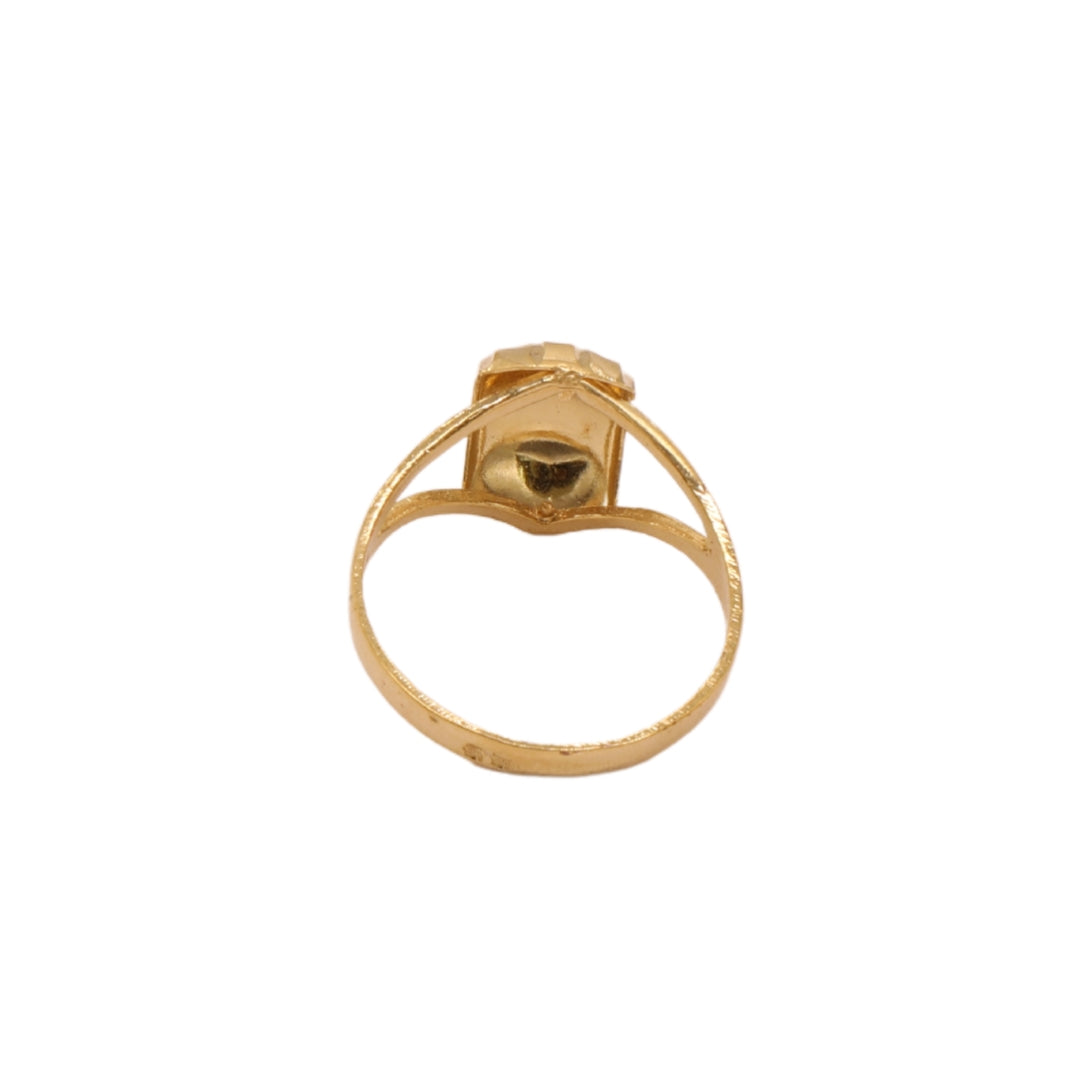 Gold 18KT Engraved Dome Design Ring