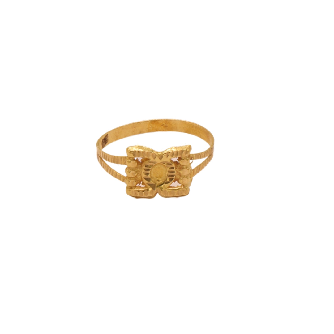 Gold 18KT Rectangle Motif Ring