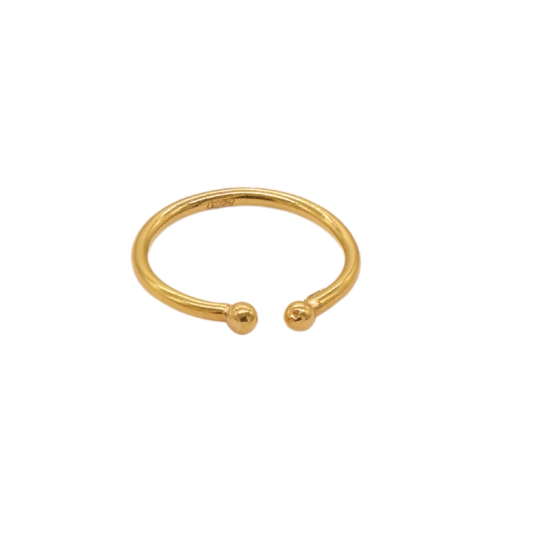 Gold 18KT Adjustable Ball End Ring