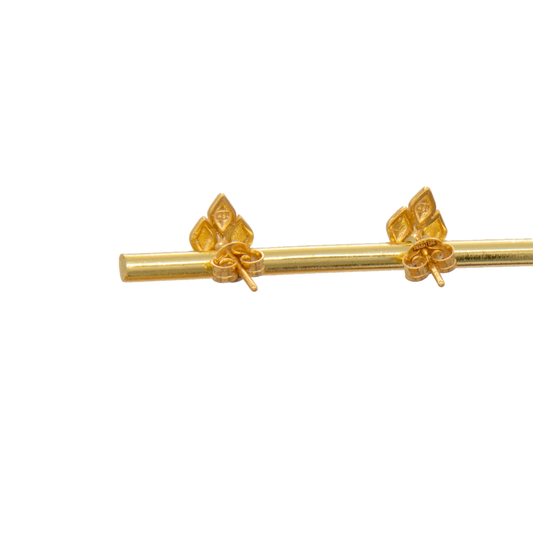 Gold 18KT Floral Quad Stud Earrings