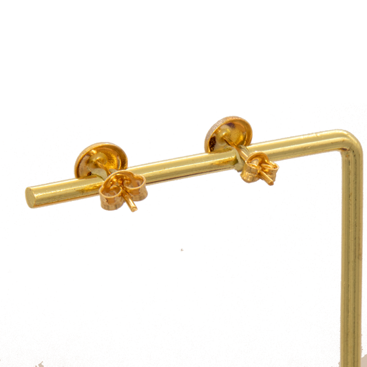 Gold 18KT Textured Ball Shaped Earrings