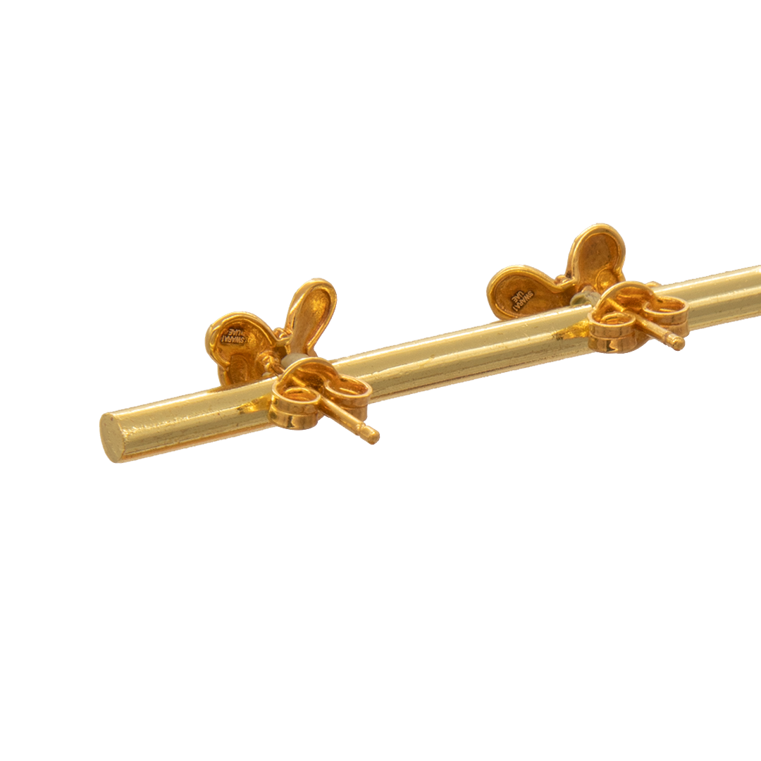 Gold 18KT Butterfly Shaped Earrings