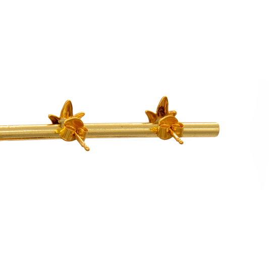 Gold 18KT Floral Shaped Earrings