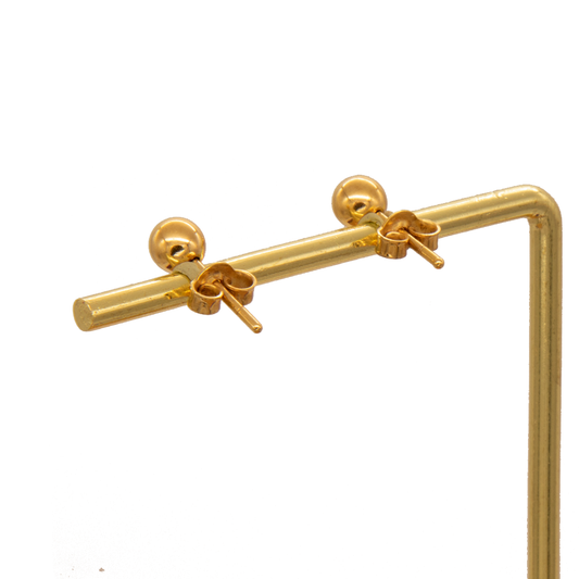 Gold 18KT Polished Ball Shaped Earrings