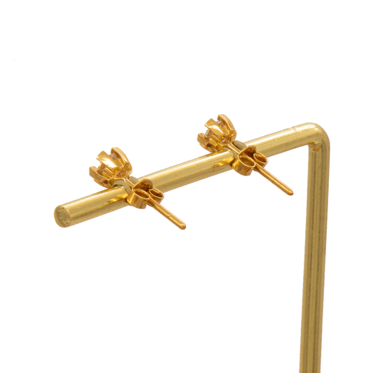 Gold 18KT Six-Prong Diamond Stud Earrings