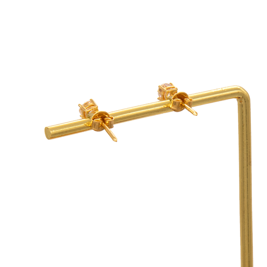 Gold 18KT Solitaire Stud Earrings