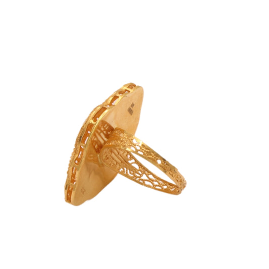 Gold 21KT Geometric Pattern Ring