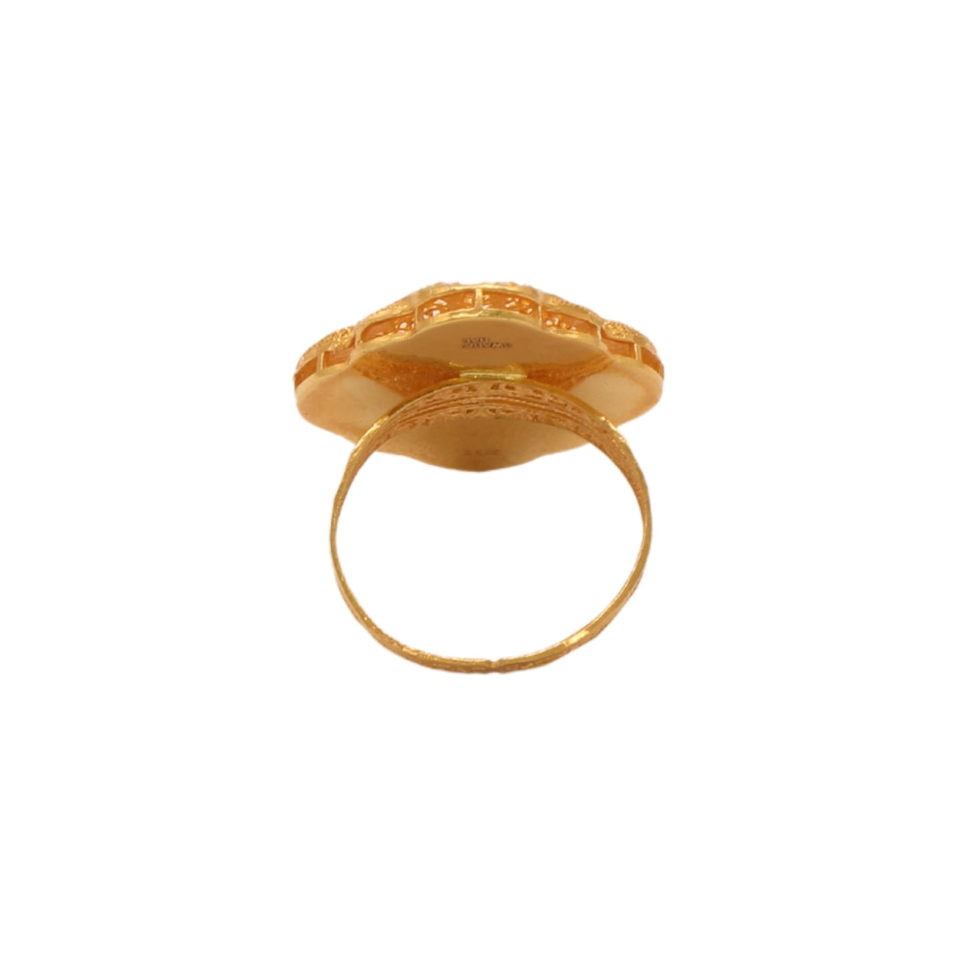 Gold 21KT Geometric Pattern Ring