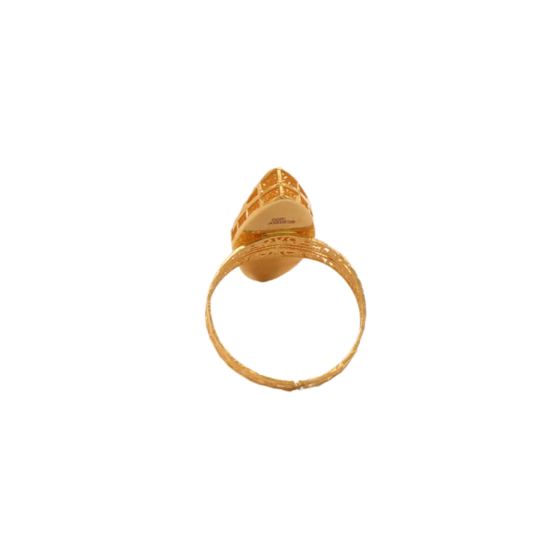 Gold 21KT Long Oval Filigree Ring