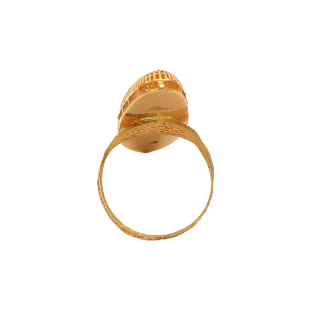 Gold 21KT Radiant Filigree Long Ring