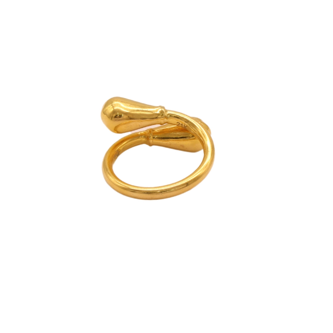 Gold 21KT Minimal Dual Drop Ring