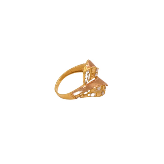 Gold 21KT Matte Spiral Texture Ring