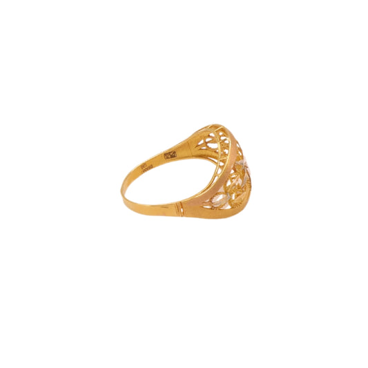 Gold 21KT Floral Cutwork Lightweight Ring