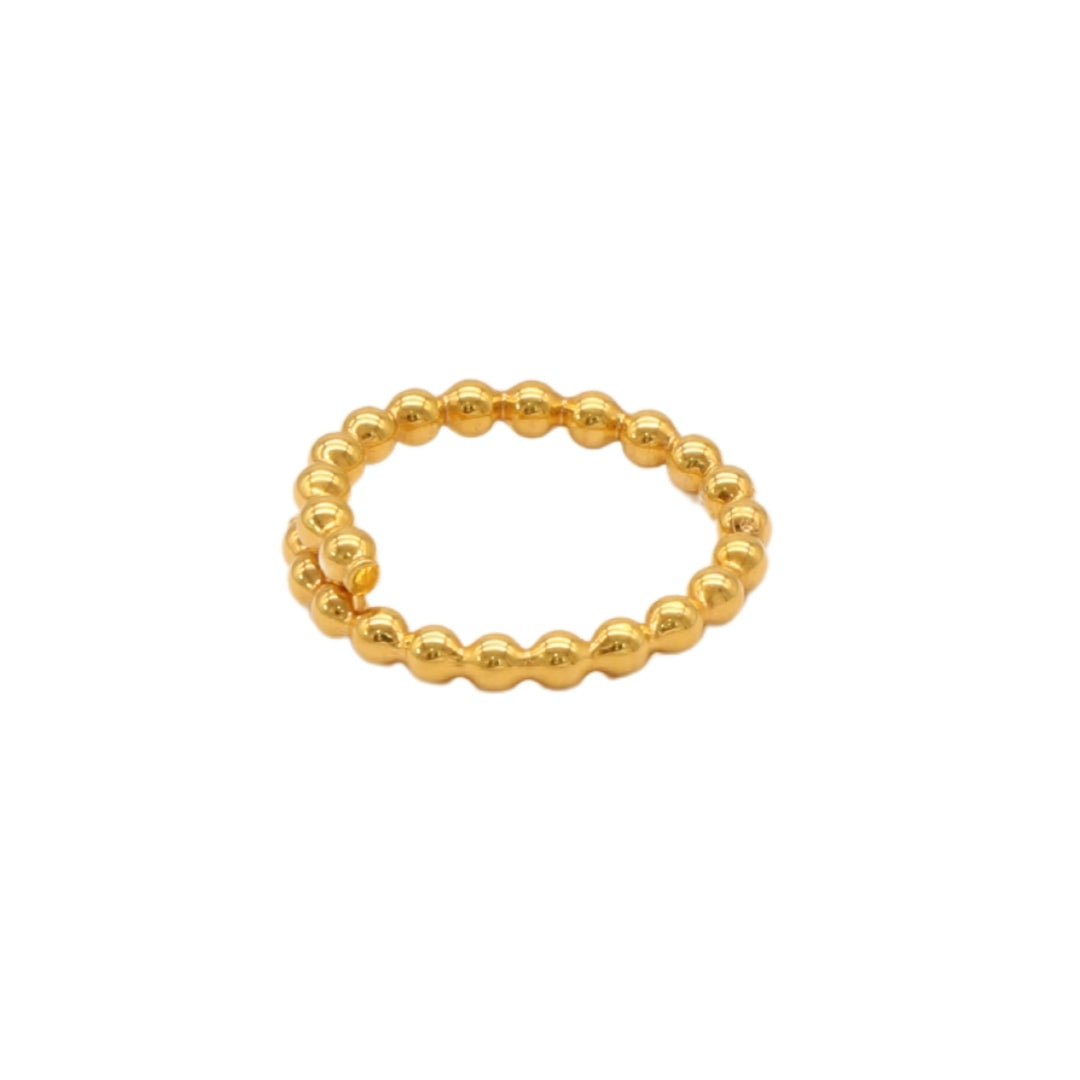 Gold 21KT Adjustable Ball Band Ring