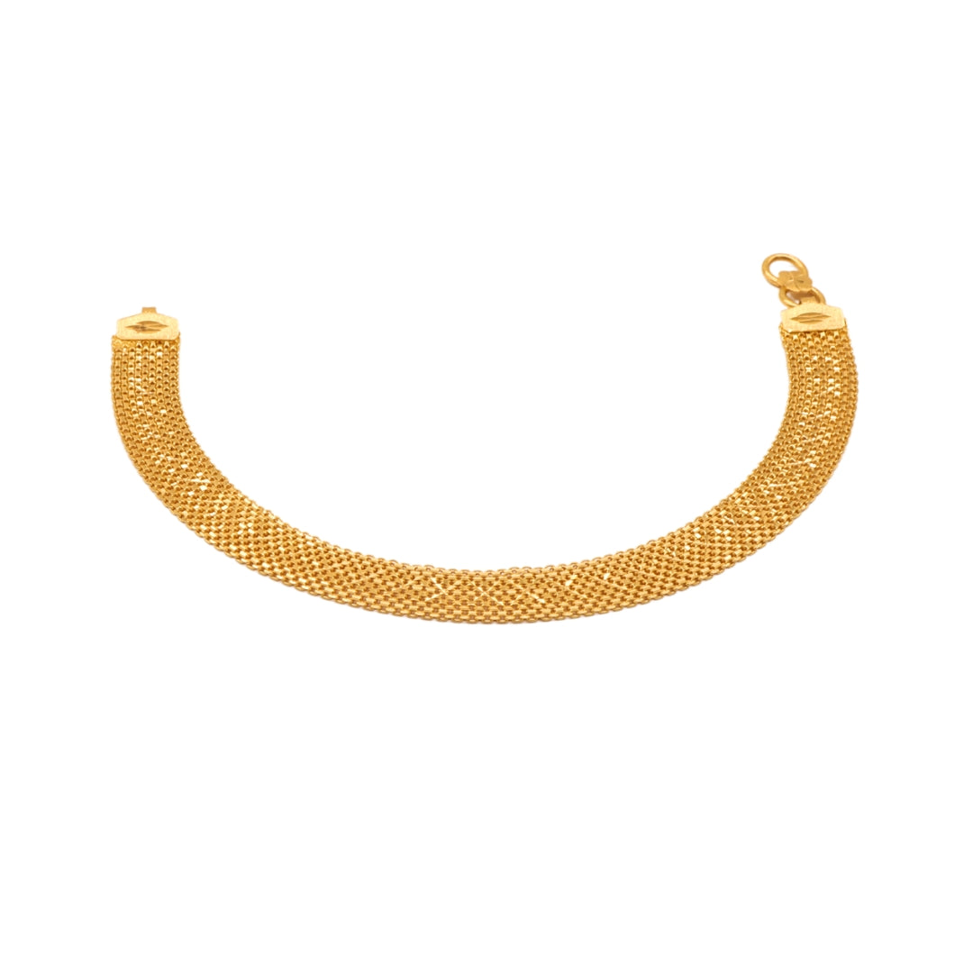 Gold 22KT Textured Carpet Design Bracelet