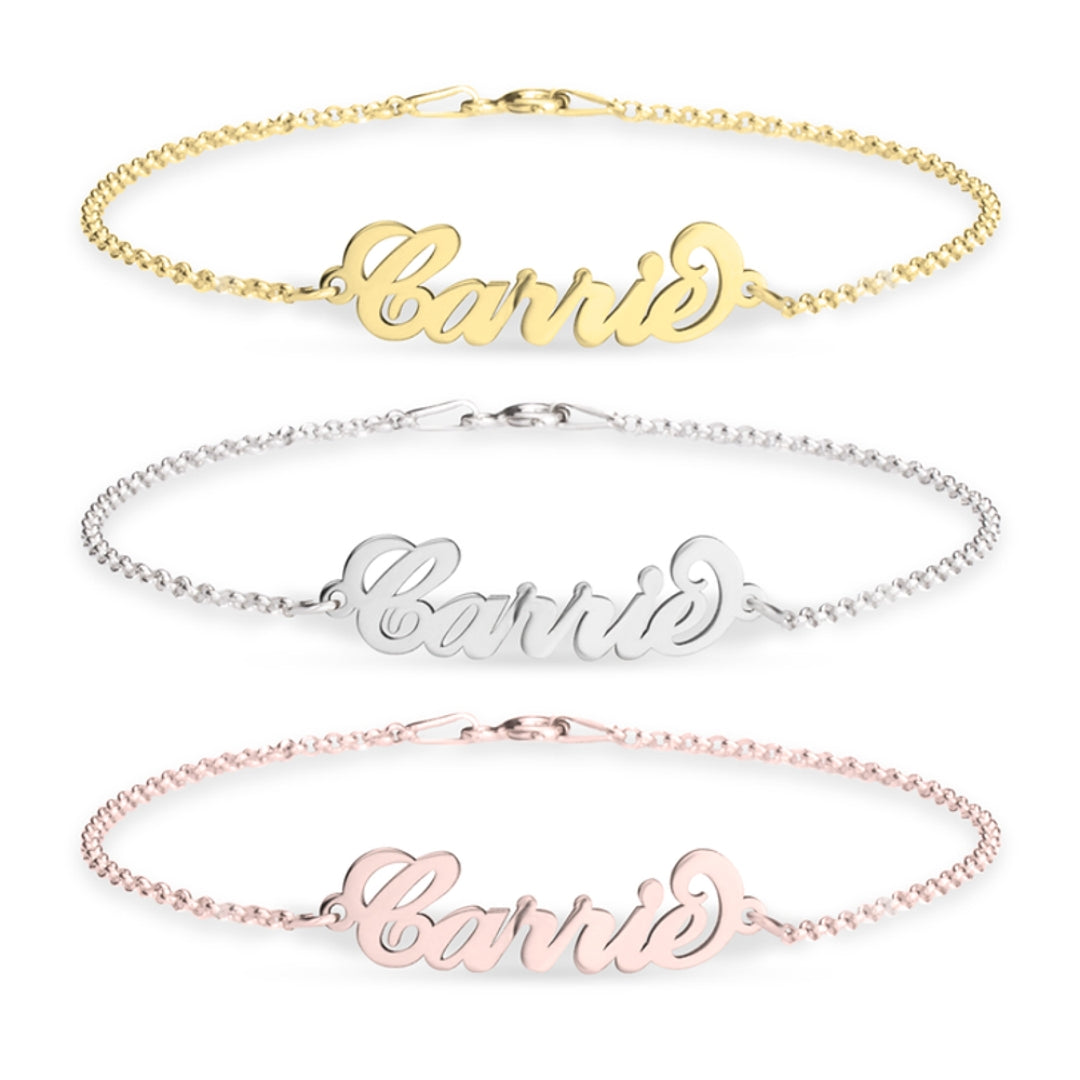 Gold & Silver Personalized Carrie Style Name Bracelet