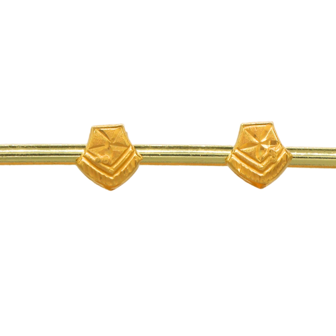 Gold 18KT Star Shield Design Stud Earrings