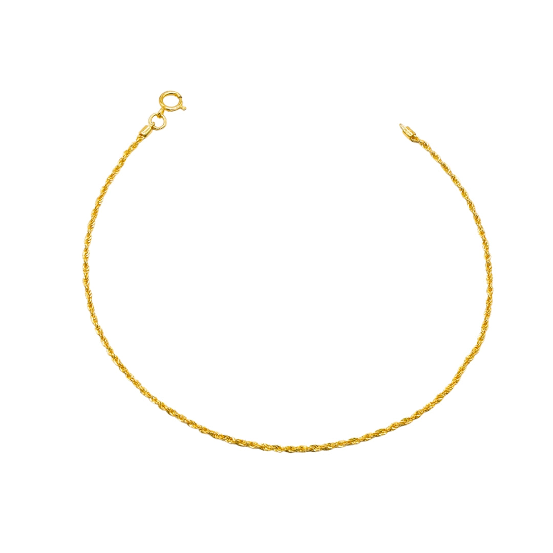 Gold 18KT 7 Inches Rope Bracelet