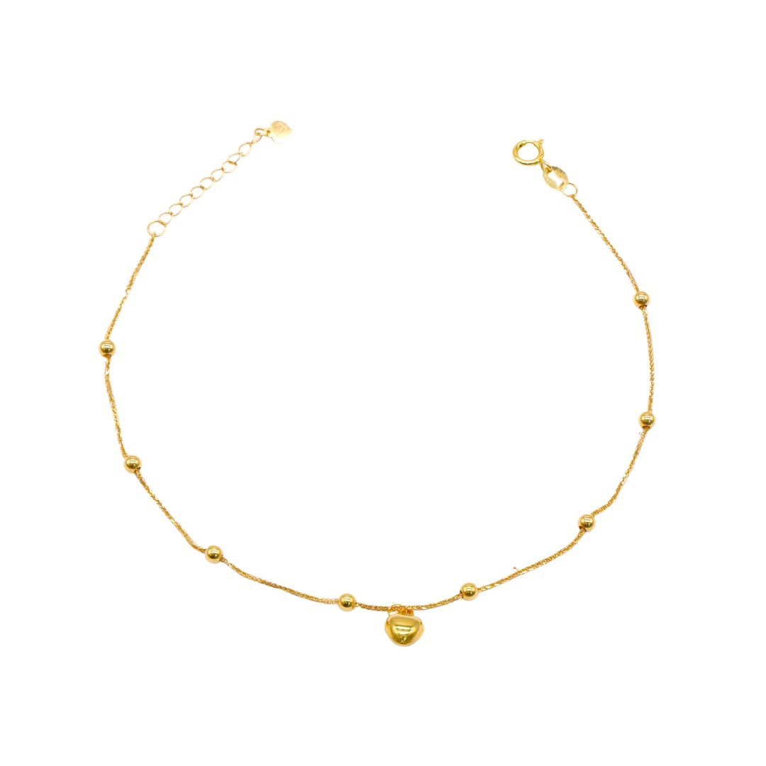 Gold 18KT 8 Inches Beads Bracelet