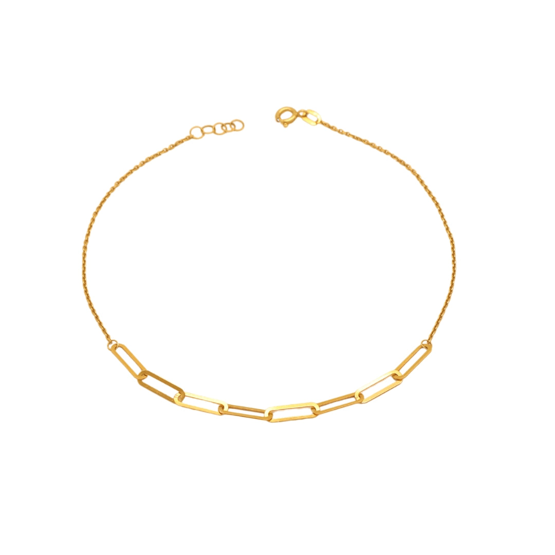 Gold 18KT 9.5 Inches Chain Design Anklet
