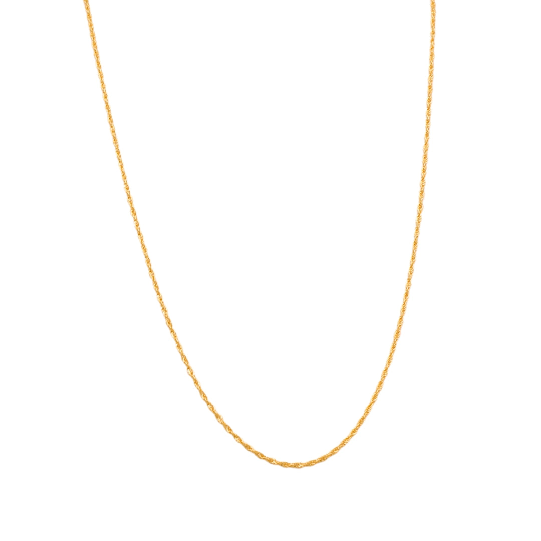 Gold 18KT 18 Inches Twisted Rope Chain