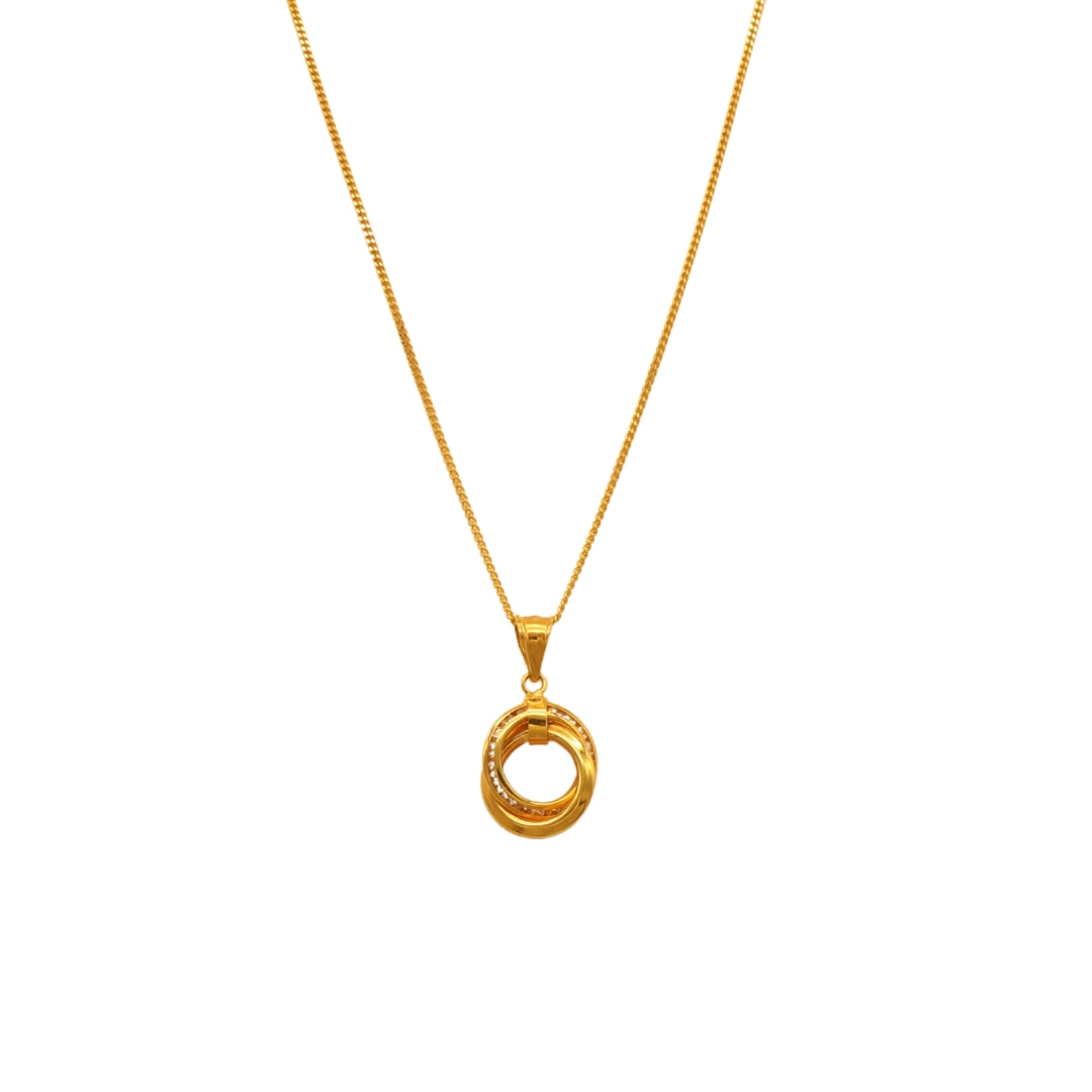 Gold 21KT 18 Inches Round Layered Design Necklace