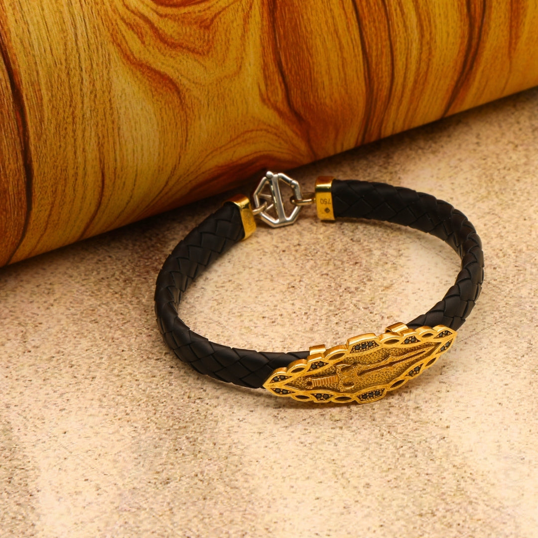 Gold 18KT Men's Sword Design Bracelet