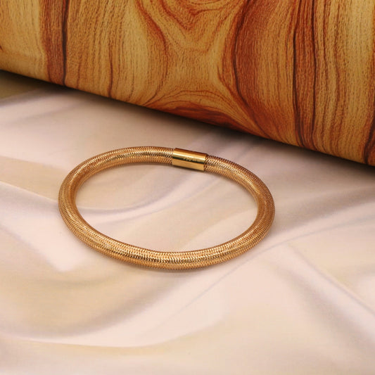 Gold 18KT Flexible Elastic Yellow Mesh Bracelet