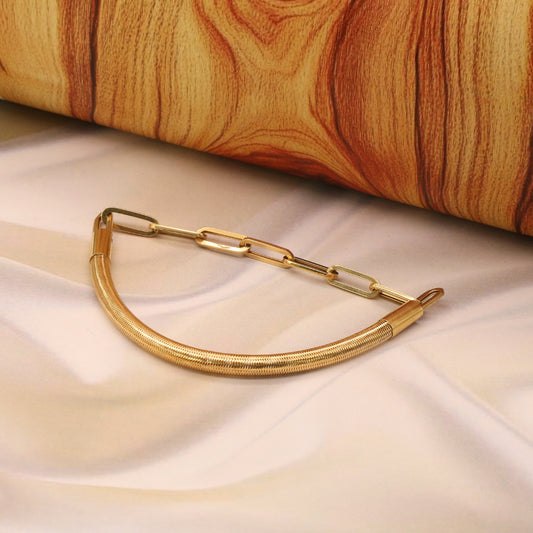 Gold 18KT Flexible Elastic Mesh Bracelet