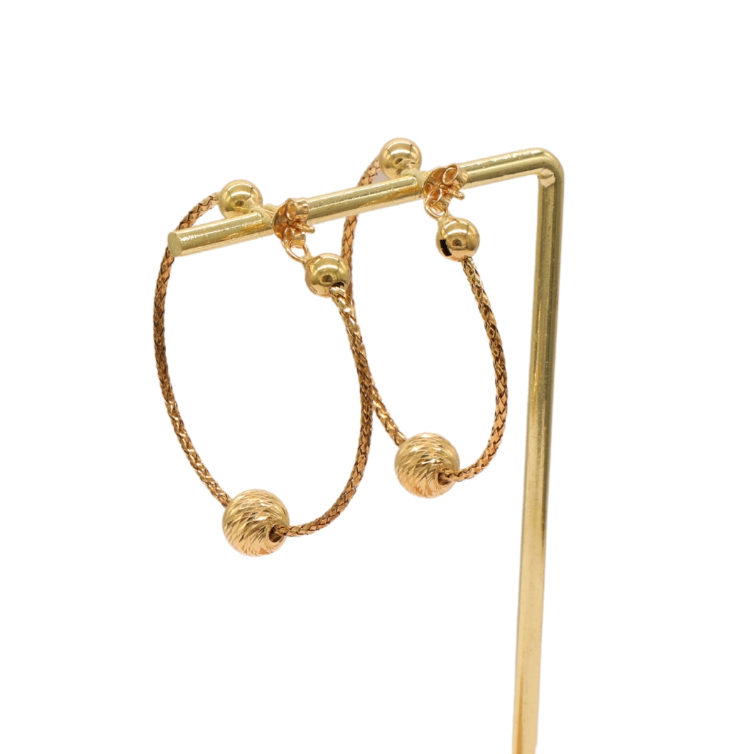 Gold 18KT Bold Hoop Textured Earrings