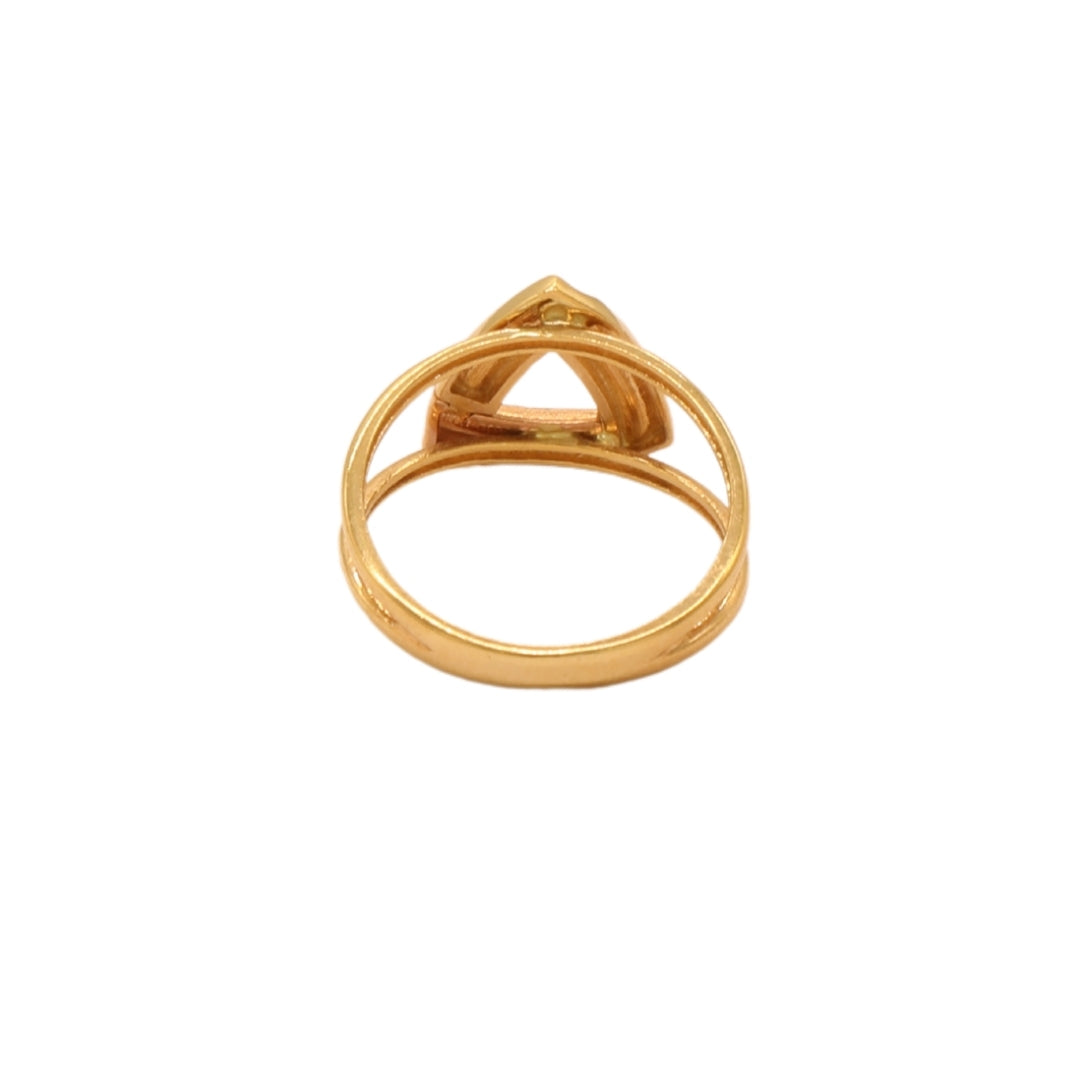 Gold 18KT Geometric Triangle Ring