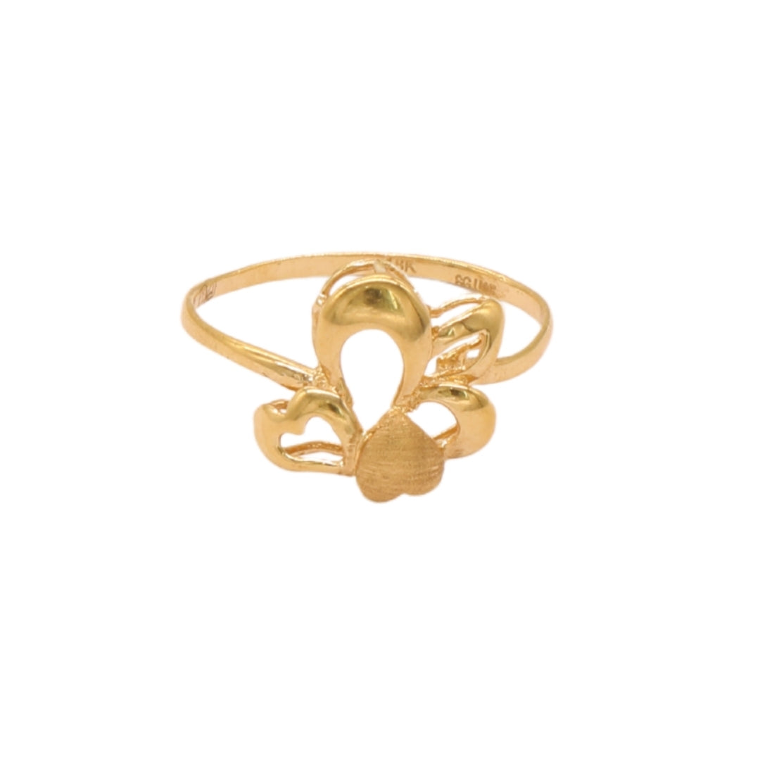 Gold 18KT Artistic Heart Bloom Ring