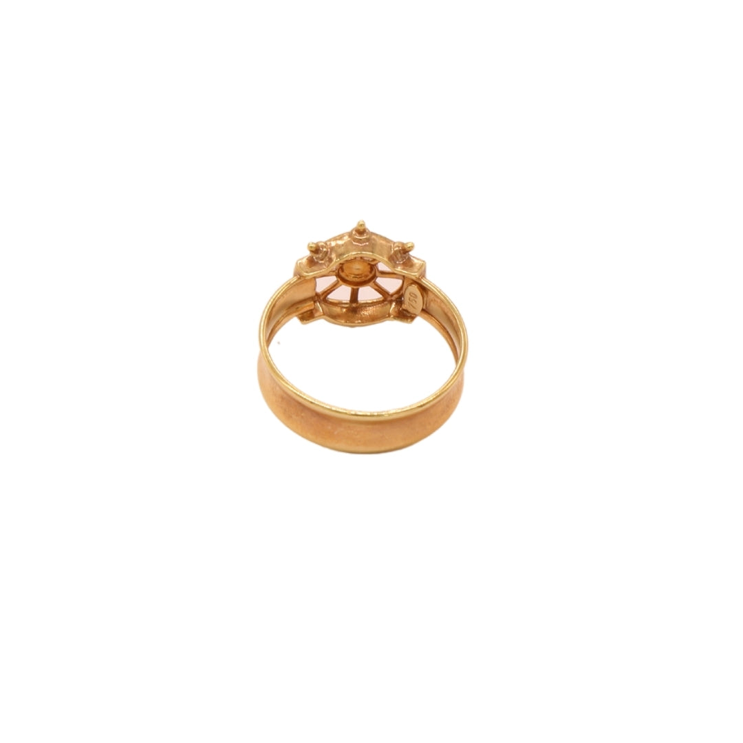 Gold 18KT Nautical Ship Wheel Ring
