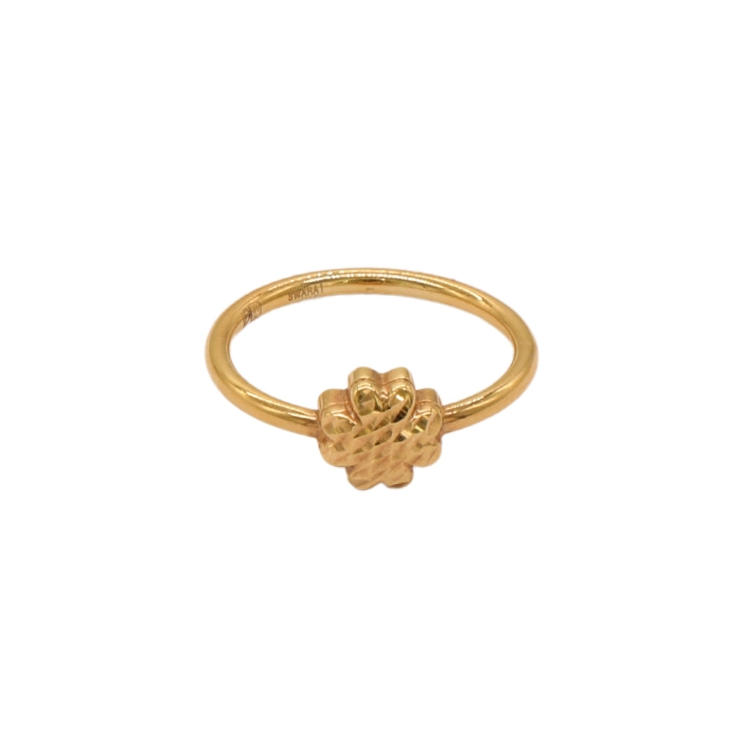Gold 18KT Textured Clover Ring