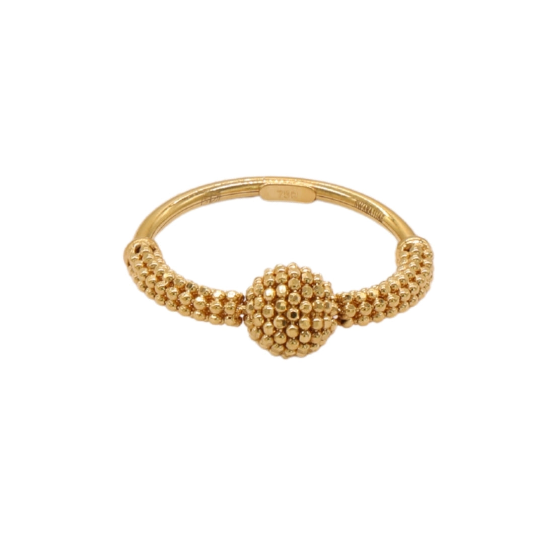 Gold 18KT Beaded Ball Ring