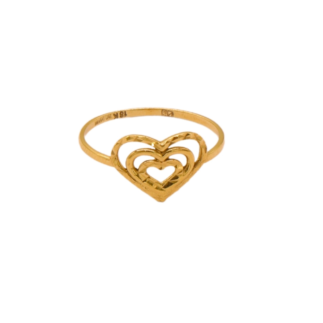 Gold 18KT Triple Heart Ring