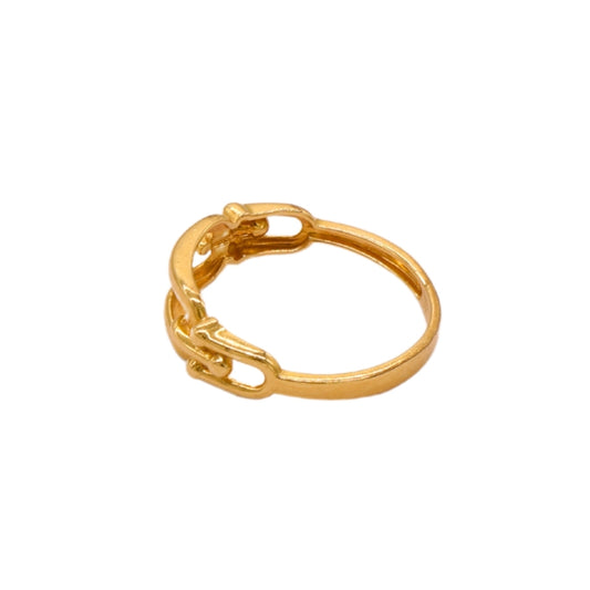 Gold 18KT Dual-Bar Link Ring