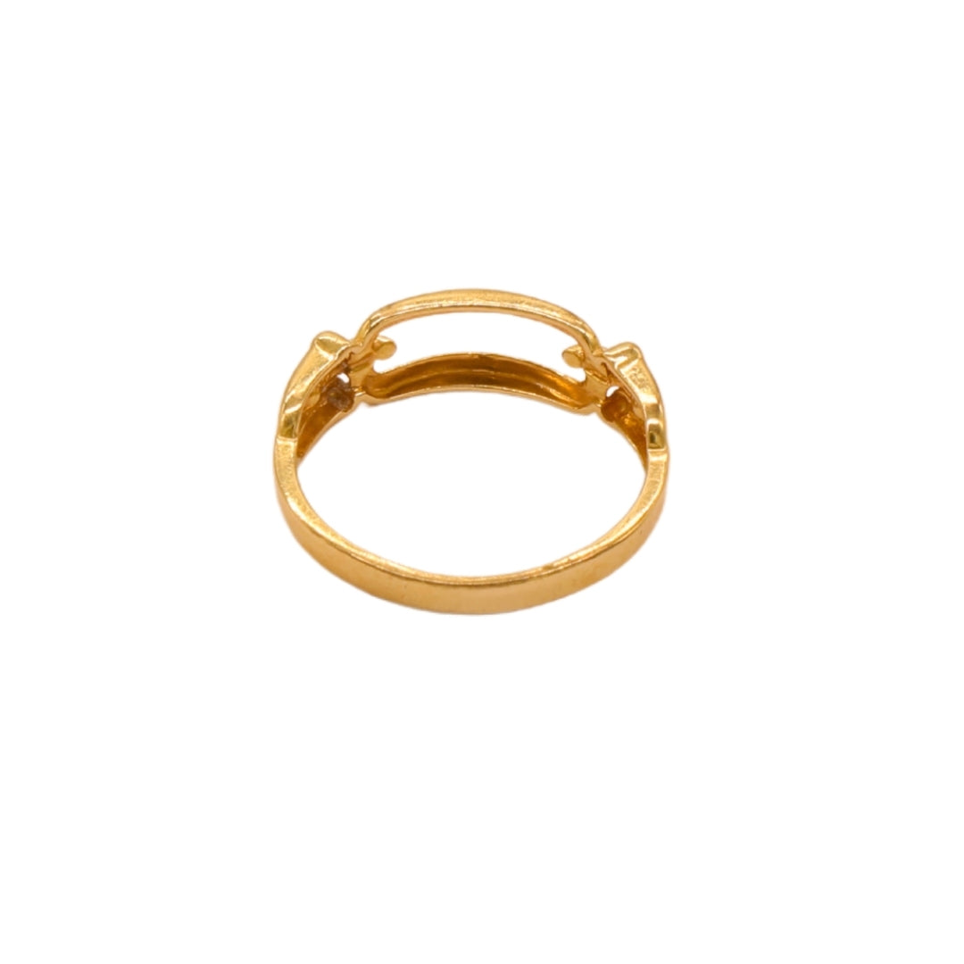 Gold 18KT Dual-Bar Link Ring